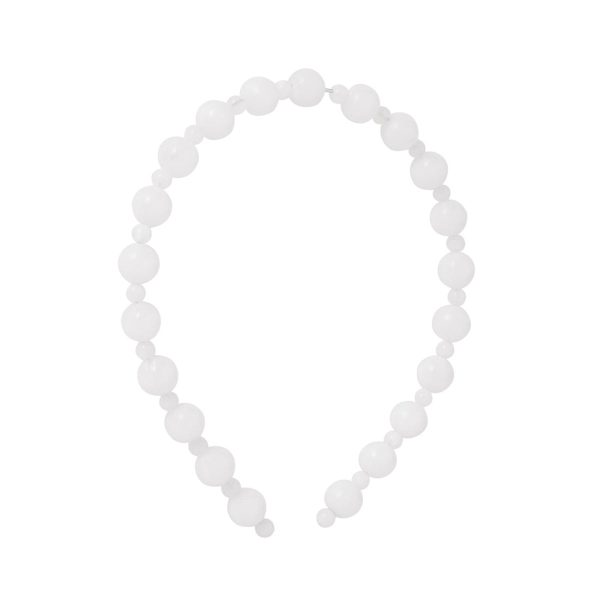 White Beaded Hard Headband For Cheap