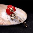 Red Enamel & Pearl 18k Gold-Plated Plum Blossom Brooch Online