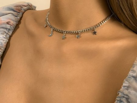 Silver-Plated Celestial Station Choker Necklace Fashion