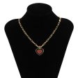 Black Enamel & 18K Gold-Plated Heart Pendant Necklace Online now