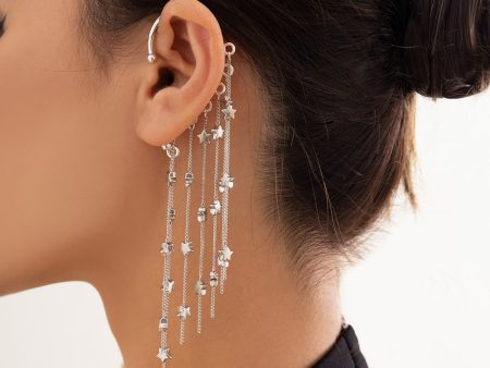 Silver-Plated Star Tassel Ear Cuff Cheap