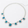 Blue Crystal & Cubic Zirconia Pear Statement Necklace Supply