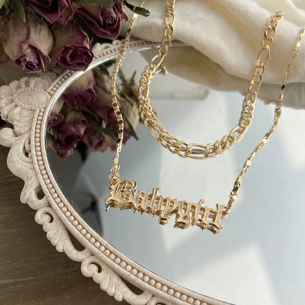 18K Gold-Plated  Baby Girl  Layered Bar Necklace Online Hot Sale