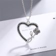 Black Cubic Zirconia & Silver-Plated Rose Heart Pendant Necklace Online Sale