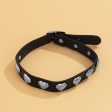 Black Polystyrene & Silver-Plated Heart Station Choker Necklace Online