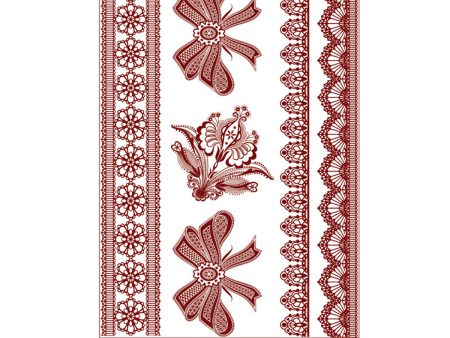 Red Floral Butterfly Temporary Tattoos-Set Of 5 Cheap