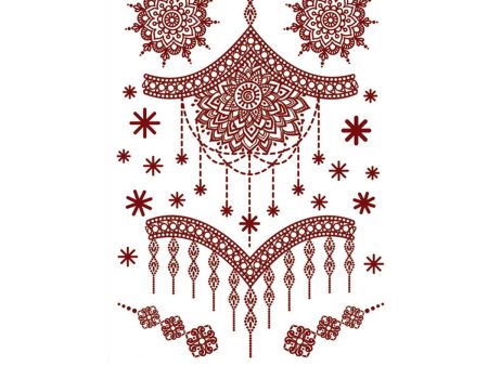 Red Lotus Chandelier Temporary Tattoo Set - 5 Pcs Online Sale