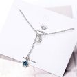 Blue Crystal & Cubic Zirconia Moon Pendant Necklace Online Hot Sale