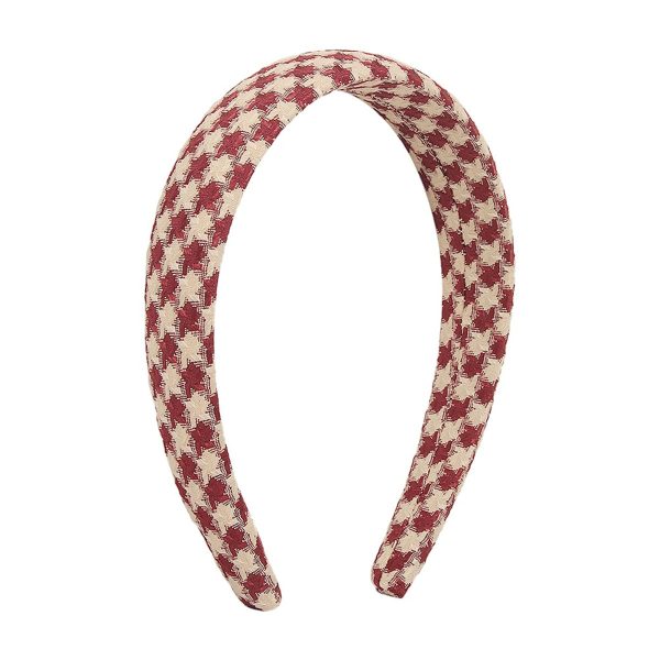 Red Wide-Edge Lattice Headband For Cheap