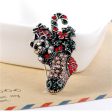 Red Cubic Zirconia & Silver-Plated Christmas Gift Box Stocking Brooch Online Hot Sale