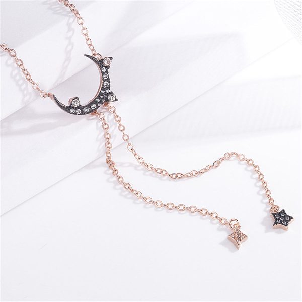 Black Cubic Zirconia & 18K Rose Gold-Plated Pendant Necklace Online Hot Sale