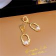 Pearl & 18K Gold-Plated Open Oval Drop Earrings For Discount