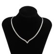 Silver-Plated Snake Chain V Necklace For Cheap