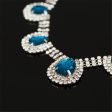 Blue Crystal & Cubic Zirconia Pear Statement Necklace Supply