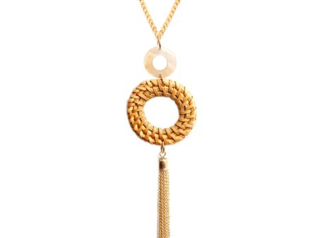 Shell & 18K Gold-Plated Rattan Tassel Pendant Necklace Online