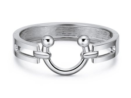 Silver-Plated Saddle Bangle Online