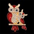 Red & Cubic Zirconia Owl Brooch Online