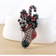 Red Cubic Zirconia & Silver-Plated Christmas Gift Box Stocking Brooch Online Hot Sale