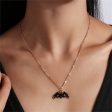 Black Enamel & 18K Gold-Plated Bat Pendant Necklace on Sale