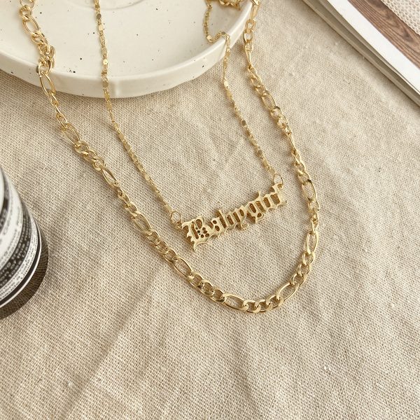 18K Gold-Plated  Baby Girl  Layered Bar Necklace Online Hot Sale