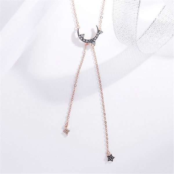 Black Cubic Zirconia & 18K Rose Gold-Plated Pendant Necklace Online Hot Sale