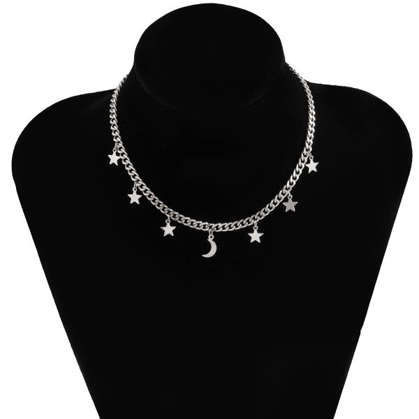 Silver-Plated Celestial Station Choker Necklace Fashion