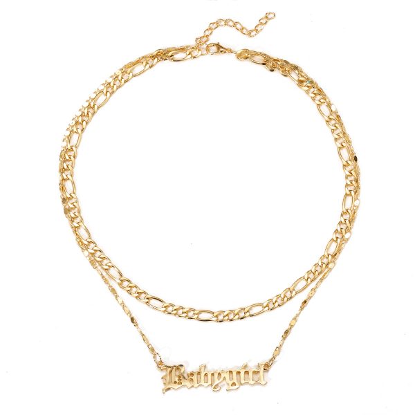 18K Gold-Plated  Baby Girl  Layered Bar Necklace Online Hot Sale