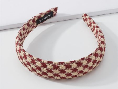 Red Wide-Edge Lattice Headband For Cheap