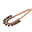 Black Crystal & Cubic Zirconia Station Necklace Discount