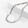 Silver-Plated Crossing Snake Choker Necklace Sale