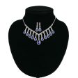 Blue Crystal & Cubic Zirconia Pear Statement Necklace & Drop Earrings For Discount