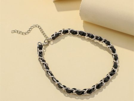 Black Polystyrene & Silver-Plated Cable Chain Choker Necklace Online Sale