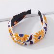 White & Orange Sunflower Knot Headband For Sale