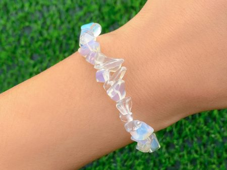 White Resin Stretch Bracelet Online Sale