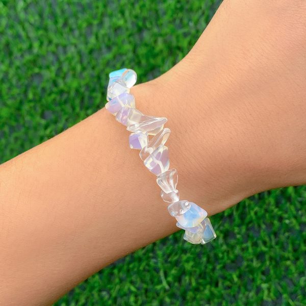 White Resin Stretch Bracelet Online Sale