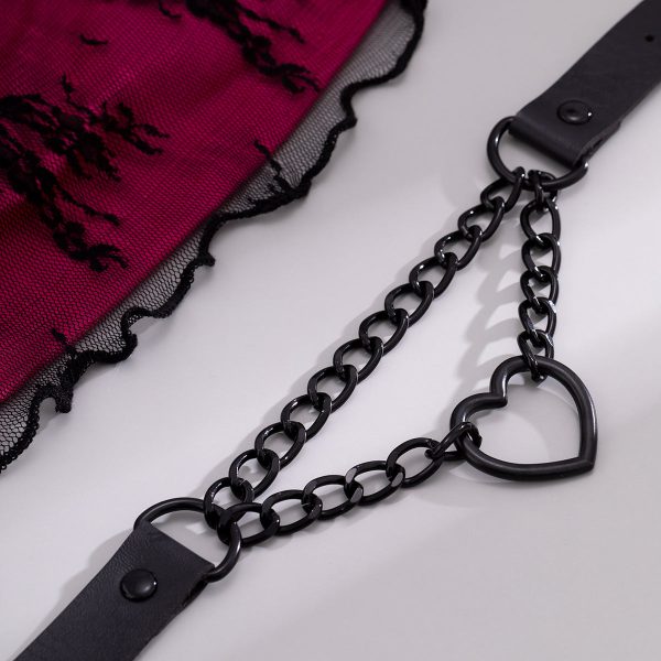 Black Heart Layered Choker Necklace For Sale