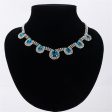 Blue Crystal & Cubic Zirconia Pear Statement Necklace Supply