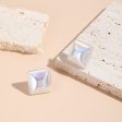 Pearl & Silver-Plated Rhombus Stud Earrings Hot on Sale