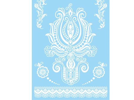 White Lace Floral Temporary Tattoos-Set Of 5 Supply