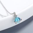 Blue Crystal & Cubic Zirconia Planet Pendant Necklace on Sale