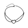 Black Heart Layered Choker Necklace For Discount