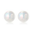 Iridescent Pearl & Silver-Plated Round Stud Earrings Online now