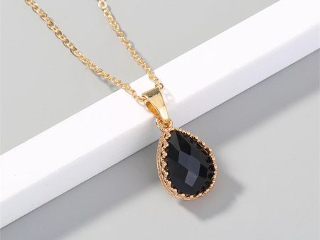 Black Crystal & 18K Gold-Plated Pendant Necklace Sale