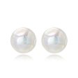 Iridescent Pearl & Silver-Plated Hammered Round Stud Earrings Online