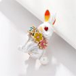 White & Cubic Zirconia Rabbit Brooch Discount