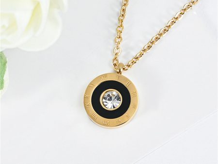 Black Acrylic & Cubic Zirconia 18K Gold-Plated Roman Numeral Pendant Necklace Online Hot Sale