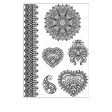 Black Filigree Heart Temporary Tattoo Set - 5 Pcs Sale