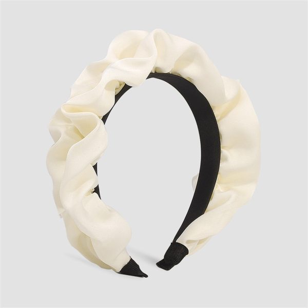 White Ruffle Hard Headband Online Hot Sale