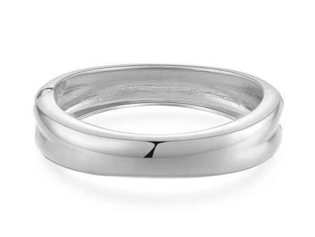 Silver-Plated Smooth Face Bangle For Sale