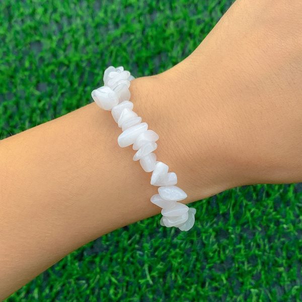 White Quartz Stretch Bracelet on Sale